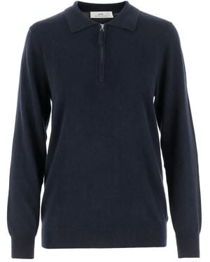 arch4 Poloshirtjacke mit kurzem Reißverschluss - Blau
