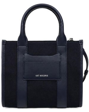 Kat Maconie Small Bianca Logo-Print Tote Bag - Blue
