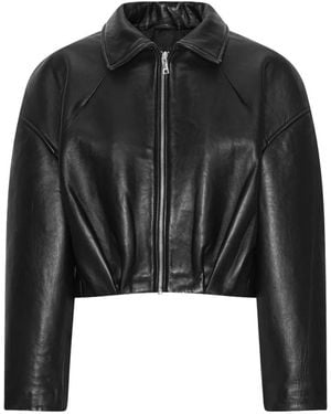ROTATE BIRGER CHRISTENSEN Collared Boxy Jacket - Black