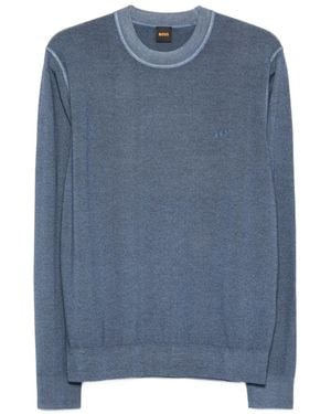 BOSS Pullover mit Stickerei - Blau