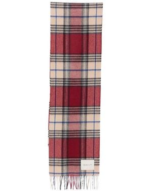 GANT Checked Fringed Scarf - Red