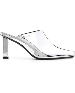 Courreges Sleek 70Mm Mirrored Mules - White