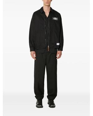 Neighborhood Logo-Print Zip-Front Jacket - Black