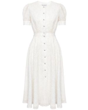 POST MERIDIEM Buttoned Midi Dress - White