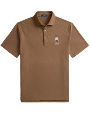Polo Ralph Lauren Bear-Embroidered Polo Shirt - Brown