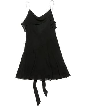 Acne Studios Ruffled Bow-Tie Dress - Black