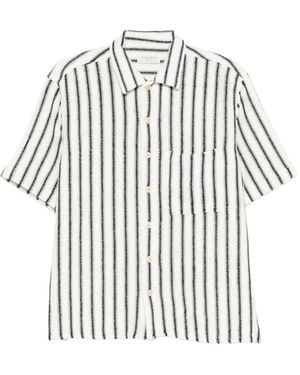 Tintoria Mattei 954 Chemise À Rayures Verticales - White