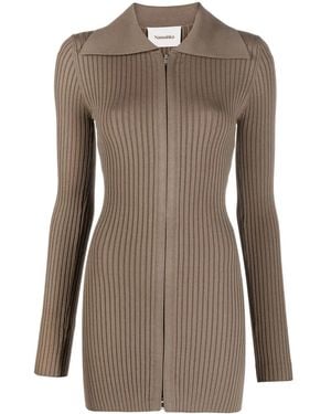 Nanushka Ribbed-Knit Top - Brown