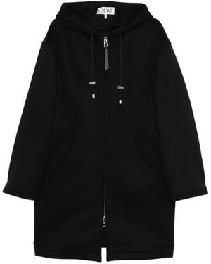 Loewe Abrigo Con Capucha - Negro