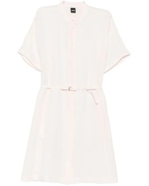 BOSS Dalinia Belted Short-Sleeve Mini Dress - White