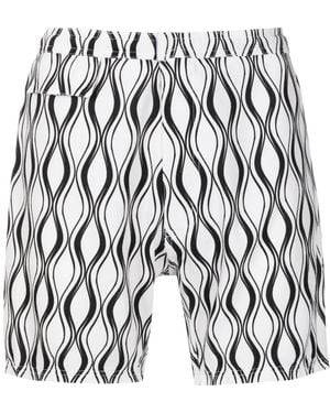 Amir Slama Two-Tone Print Shorts - White