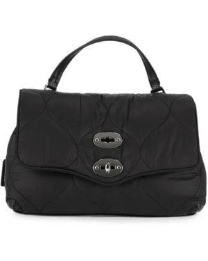 Zanellato Borsa A Spalla Postina Lunaria Trapuntata - Nero