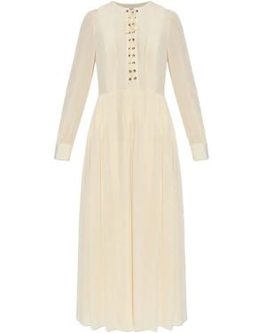 Ulla Johnson Robe Mi-Longue Veria À Détail De Laçage - Blanc