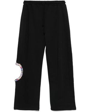 Loulou Rhinestone-Embellished Track Trousers - Black