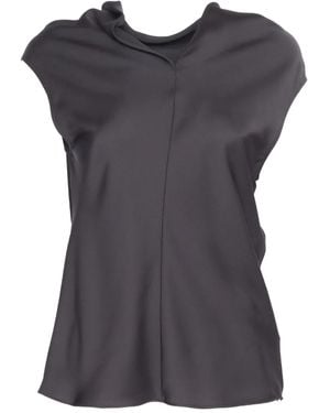 Philosophy Di Lorenzo Serafini Draped-Neck Sleeveless Top - Grey