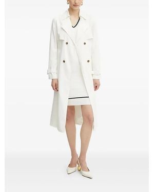 Guess Double-Breasted Trench Coat - White