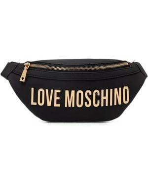 Love Moschino Riñonera Con Letras Del Logo - Negro