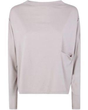 Ma'ry'ya Draped-Pocket T-Shirt - White