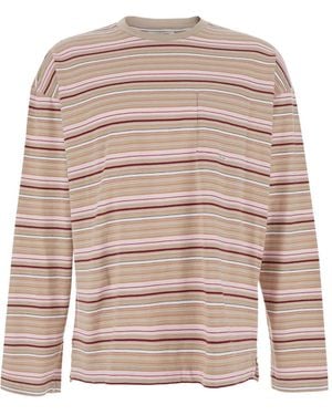 sunflower Striped Chest-Pocket Sweater - Natural