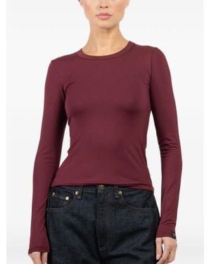 Rag & Bone Luca Long-Sleeve Round-Neck T-Shirt - Red