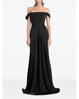 Alex Perry Off-Shoulder Draped Maxi Gown - Black