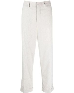 Closed Rolled-Cuff Cropped Pants - White