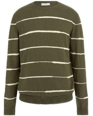 Guess Linen-Blend Striped Sweater - Green