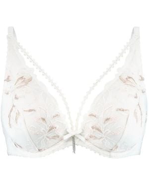 Aubade Encre De Chine Embroidered Triangle Bra - White