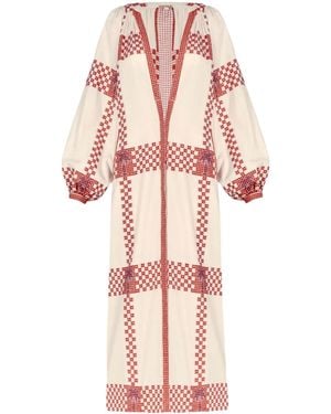 Johanna Ortiz Geomtric-Print Maxi Dress - Pink