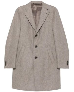 Canali Abrigo Con Botones Y Solapa De Muesca - Gris