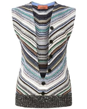 Missoni Striped-Pattern Top - Grey