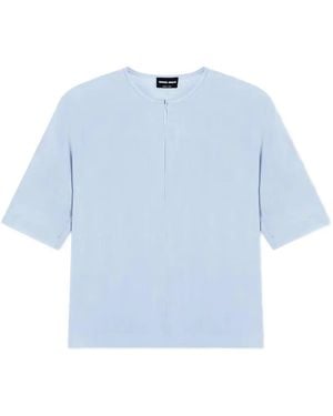 Giorgio Armani Bluse Mit Reißverschluss - Blau
