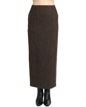 AURALEE Tweed Skirt - Brown