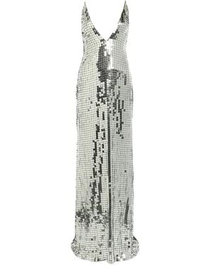 The Arrivals Claudie Sequined V-Neck Gown - White