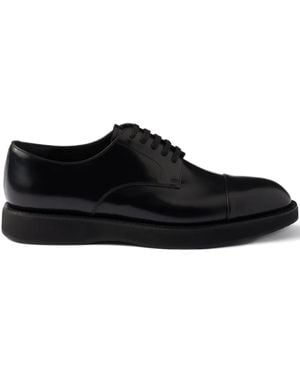 Prada Leather Lace-Up Shoes - Black