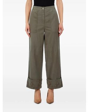 Liu Jo Pocket Cuffed Pants - Green