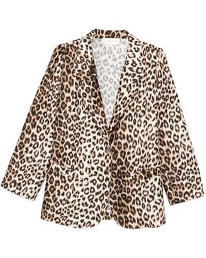 La Prestic Ouiston Leopard-Print Single-Breasted Blazer - Natural