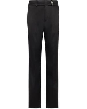 Philipp Plein Satin Straight-Fit Trousers - Black