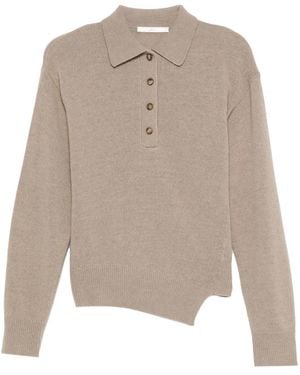 3311 Top Asimmetrico Con Bottoni - Neutro