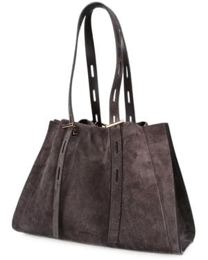 MINOBOSSI Paulina Suede Tote Bag - Brown