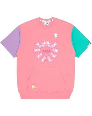 Aape By A Bathing Ape Bear Graphic Sweat Mini Dress - Pink