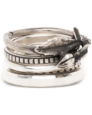 Werkstatt:münchen Rosebud Combination Rings - Metallic