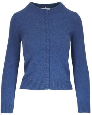 Veronica Beard Daro Long-Sleeve Cardigan - Blue