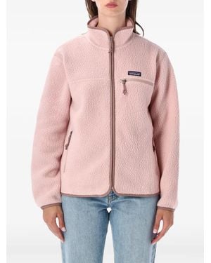 Patagonia Retro Pile Logo-Patch Long-Sleeve Jacket - Red