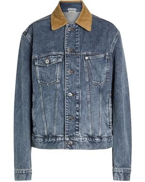 JW Anderson Corduroy-Collar Denim Jacket - Blue