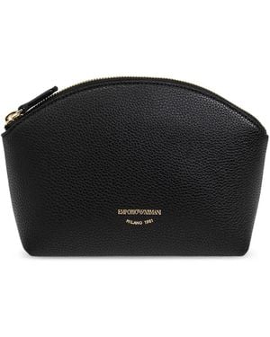 Emporio Armani ロゴ コスメポーチ - ブラック