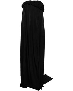 Pushbutton Irregular Tube Maxi Dress - Black