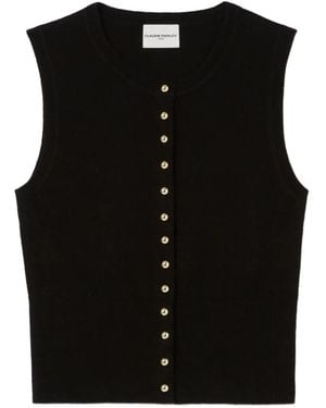 Claudie Pierlot Strickoberteil Mit Knopfleiste - Schwarz