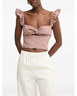 Guess Gerüschte Rossana Cropped-Bluse - Pink