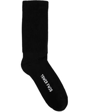 Rick Owens Tower Glitter-Effect Socks - Black